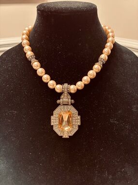 Heidi Daus Shiny Gold Octagonal Pendant magnetic locket, two different looks.